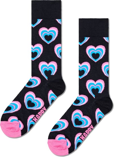Happy Socks Heart In Heart Sock - unisex sokken - zwart - Unisex - Maat: 36 - 40