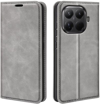 MobyDefend Hoesje - Geschikt voor Xiaomi 17T - Luxe Wallet Bookcase (Magnetische Sluiting) - Grijs
