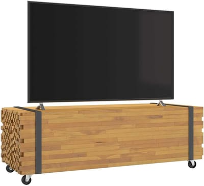 Salontafel Hout - Lounge tafel - Woonkamer Decoratie - Met Wielen - 110x45 cm - Natuurlijk Teak