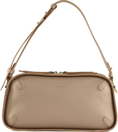 COCCINELLE Leren Schoudertas Maleta Shoulder Bag Rosette Beige