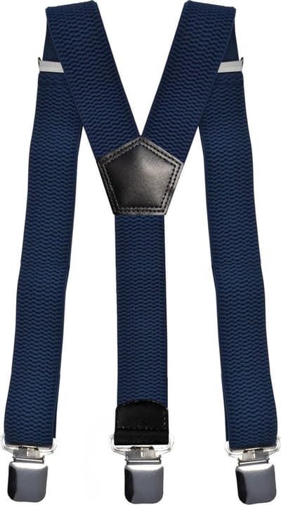 Fako Fashion - Bretels - Extra Breed - 28mm Brede Clips - XL - 120cm - Navy Blauw
