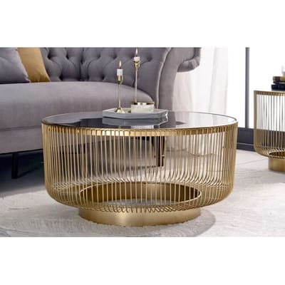 Variation design salontafel goud zwart glas 79 cm