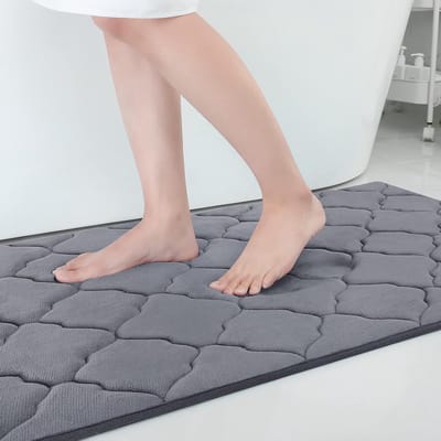 Olanly Antislip Badmat - Douchemat -Absorberende Badkamermat - Memory Foam Douchemat- 61x120cm - Grijs