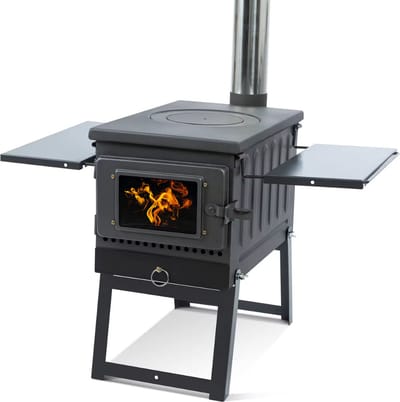 ASH Camping Houtkachel Grill3 - veranda kachel compleet - draagbaar - 15,2 kg