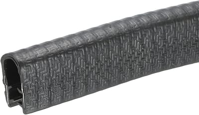 Zwarte U-vormige rubberen randafwerking 19x12mm 2m - Flexibele randbescherming voor deuren, meubels en voertuigen met stalen clips