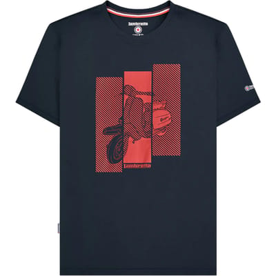 Lambretta Heren Scooter T-shirt (Marineblauw)