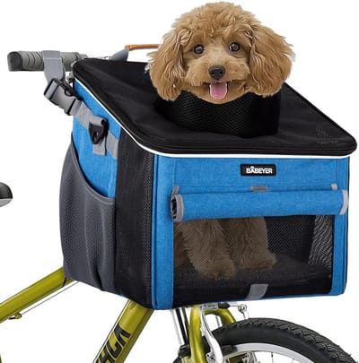 Fietsen met Huisdieren: Zachte Fietsendrager voor Middelgrote Honden en Katten - Blauw