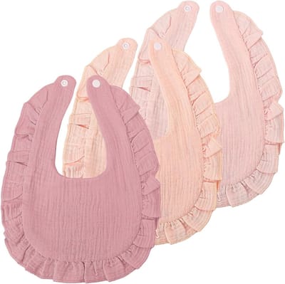 Solidchoice - Set van 3 Baby Muslin Slabbetjes voor 0-24 Maanden