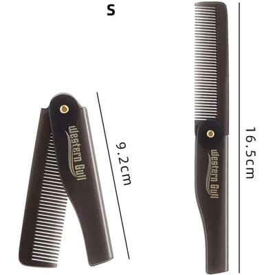 Draagbare Kappers Baardkammen Haaraccessoires Oliehoofd Kam Opvouwbare Kam Mannen Haarborstel Haarstyling Tool black