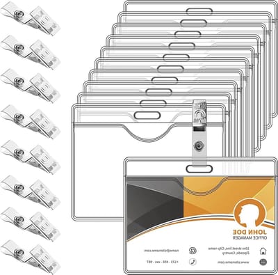 Naambadges Badgehouders - ID Kaarthouders - Persoonlijke Identificatie - Waterdicht Flexibel PVC - 9.8 x 7.7 cm - Transparant