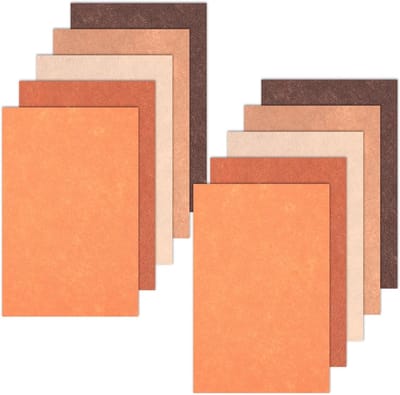 Set van 10 Craft Vilt, 20 x 30 cm, Dun Vilt Stof voor DIY Projecten, Handwerken en Decoratie (Bruin)