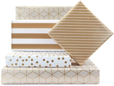 Dailygoods- Inpakpapier 4 Rollen 43 x 300 cm - Roségouden Ontwerpen - Geschenkpapier - Bruiloft - Verjaardag - Natte Sterkte - Geschenkverpakking