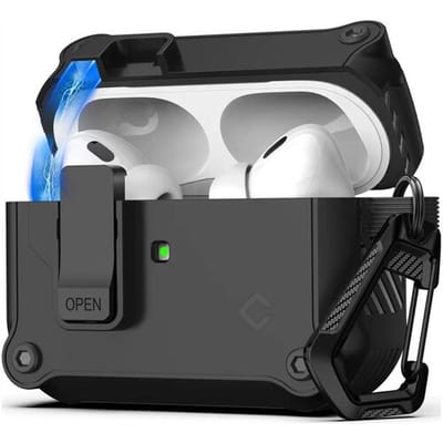Coverzs TPU & PC Rugged case geschikt voor AirPods 4 - Beschermhoesje - Optimale bescherming - Hoogwaardige kwaliteit