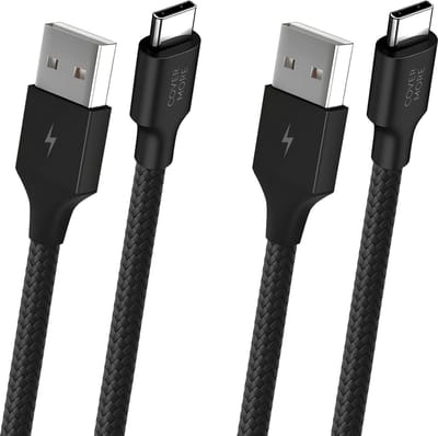 Usb naar usb C kabel - Oplader - Usb C kabel - Oplaadkabel voor smartphone en tablet - 2 stuks - 1m - Stevig - Zwart