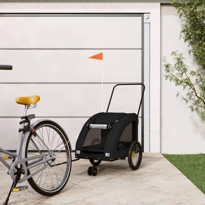 Fietskar Huisdier - Hondenkar - Comfortabel Reizen - Duurzaam Stalen Frame - 86 x 59 cm - Zwart