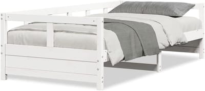 Massief Grenen Dagbed - Uittrekbare Sofa - Ruimte Besparen - 2-in-1 Functie - 80x200 cm - Wit