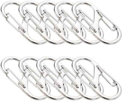 Daity 10-pack - Karabijnhaak - sleutelhanger - Rugzakslot - Dubbel open kleine karabijnhaak - Antidiefstal ritssluiting - Geschikt voor reisbeveiliging (32 mm)