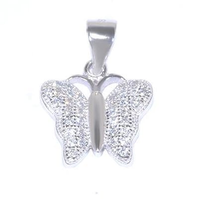 Blinx Jewels Zilveren Hanger Vlinder Steentjes Zirkonium