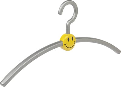 De Kledinghanger Gigant - Garderobehanger - Jassenhanger - Volwassenen - 709240 - 24 Stuks - Smile - Kunststof - Zilver - Geel - 45 cm - Kledinghanger - Kleerhanger (709240/24)