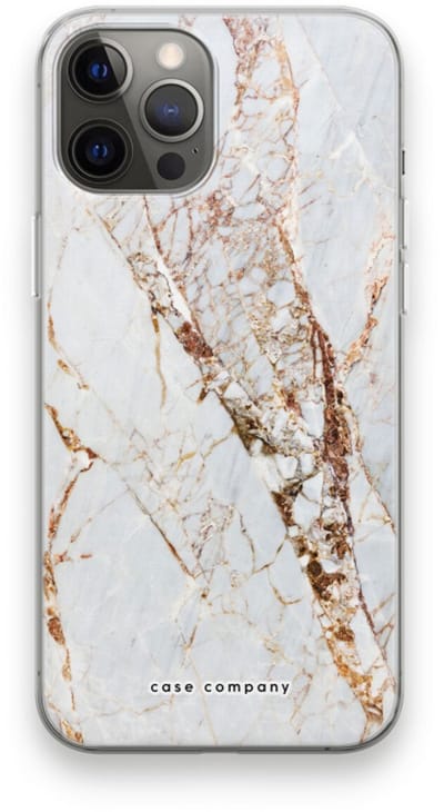 Case Company® - Hoesje geschikt voor iPhone 12 Pro Max hoesje - Goud marmer - Soft Cover Telefoonhoesje - Bescherming aan alle Kanten en Schermrand