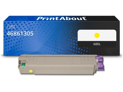 PrintAbout huismerk Toner 46861305 Geel Geschikt voor OKI