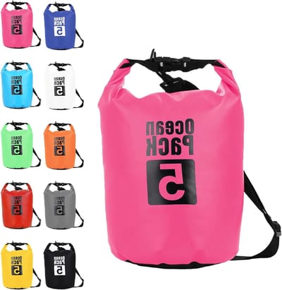 Waterdichte Dry Bag met Roltop en Verstelbare Schouderband voor Drijven, Varen en Kamperen - 5L Roze