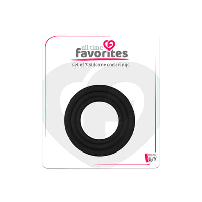 Dreamtoys All Time Favorites 3 siliconen Cockrings Penisring - Zwart