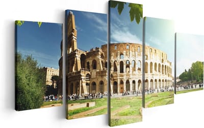 Artaza Canvas Schilderij Vijfluik Colosseum in Rome, Italië - 100x50 - Foto Op Canvas - Canvas Print