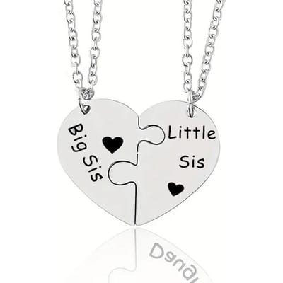 2 Pcs Collier Pendentif Cœur Père Fille Frère Sœur Puzzle Correspondant Colliers Bijoux Familiaux Cadeaux