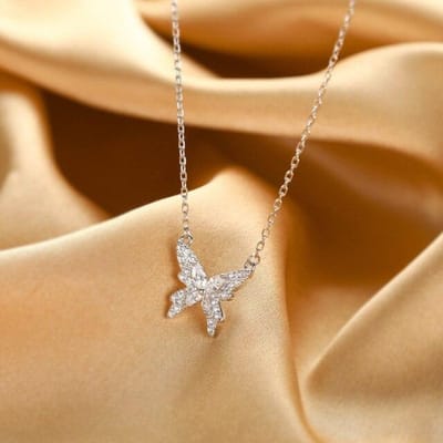 925 Sterling Zilver Sleutelbeenkettinkje Zirkoon Collier Vlinder Bedel Ketting Hanger Voor Vrouwen Meisjes Bruiloft Sieraden Cadeau dz358