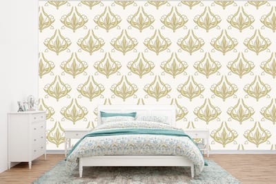 Behang - Fotobehang Patroon - Bloemen - Art Nouveau - Breedte 320 cm x hoogte 240 cm