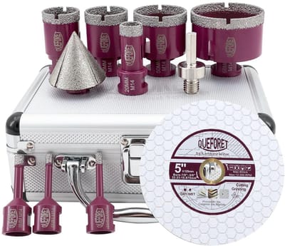 Diamant Boor Bit Set - Tegelboren Set - Materialen Bewerken - 11 Delige Set - 6-68 mm - Grijs