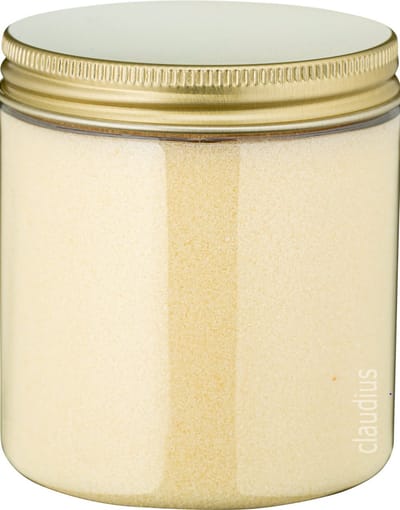 Scrubzout Vanille 300 gram - Pot met gouden deksel - set van 6 stuks - Hydraterende Lichaamsscrub