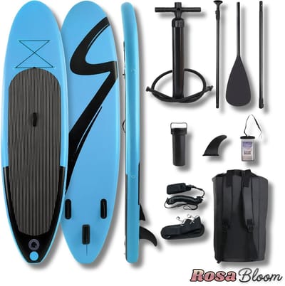 RosaBloom sup boards - Supboard - Stand Up Paddleboard - Opblaasbaar - Compleet Set - Antislip - 305x77x15,5 cm - Blauw