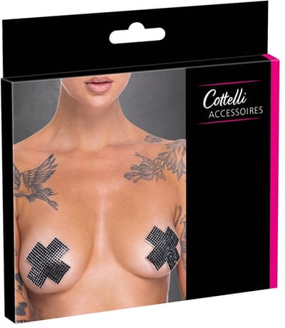 Nipple Jewellery Cross Zwart