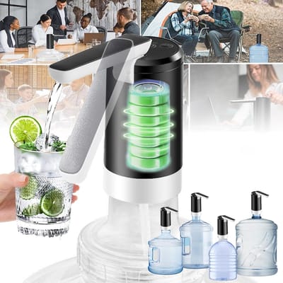 Waterdispenser - Elektrische waterpomp - TENZHVXI® - Opklapbare Kop - 3 Intelligente Pompstanden - USB Opladen - Geschikt voor Waterflessen van 5L/10L/15L/19L - Zwart