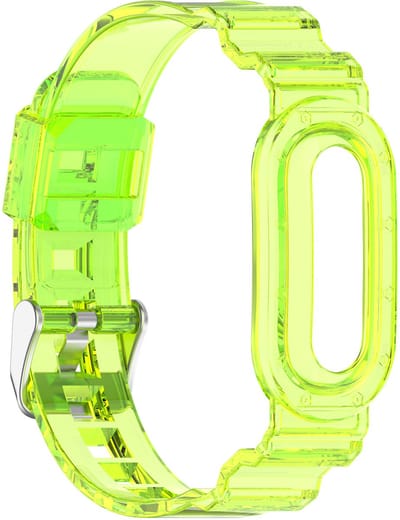 Stravo Transparant TPU Band Fitbit Air – Zacht bandje met geïntegreerde beschermhoes – Geschikt voor Fitbit Air – Transparant Geel