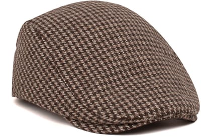 TRESANTI | FOLCO | Pied-de-poule flatcap | bruin
