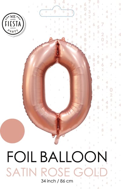 folieballon cijfer 0 mat goud metallic