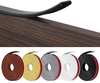 Zelfklevende U-vormige Plint voor Keuken en Badkamer - Flexibele Bescherming voor Werkbladen en Meubels (Zwart, 25 mm x 5 m)