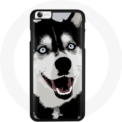 Coque Iphone 5 - MANIACASE - Husky Yeux Bleus - Souple - Protection Chocs - Noir/Bleu bleu