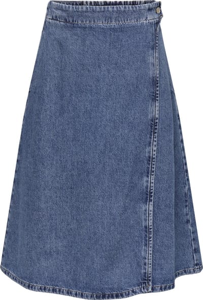 ONLY - ONLTHEA WRAP MIDI SKIRT DNM CS DOT - Dames - Rokken