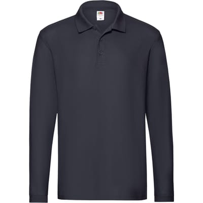 Fruit of the Loom Heren Premium poloshirt met lange mouwen (Deep Navy)