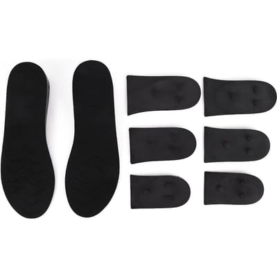 Inlegzolen voor Lengtegroei Sport Schokabsorberend Hielverhoger Hoger Schoenen Pad (S) black