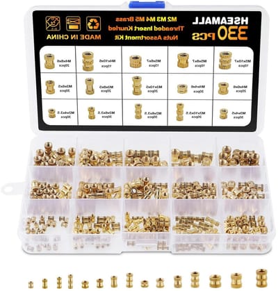Binnendraad Kartelmoeren M2 M3 M4 M5 Schroefdraad Inserts Moer Assortiment Kit 330-Pack