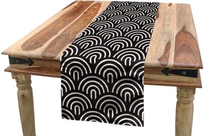 ABAKUHAUS Tafelrunner Run 78873 – crème/donkergrijs – 40x180 cm