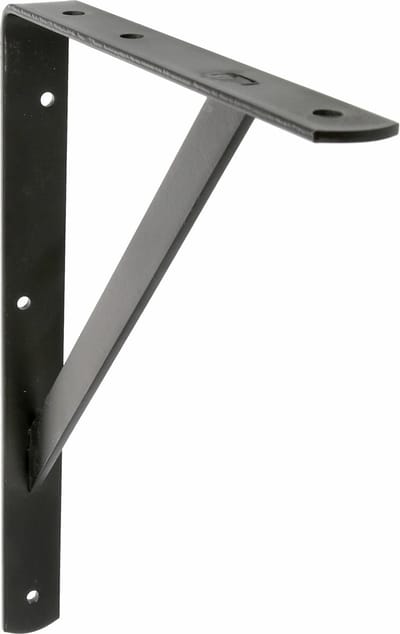 AMIG Plankdrager/planksteun van metaal - gelakt zwart - H300 x B225 mm - boekenplank steunen - tot 260 kg