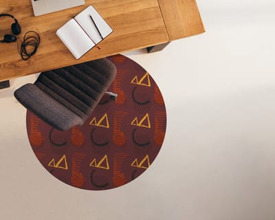 Coloray Vloerbeschermer - penseelkrabbels Stoel Mat - 100x100 cm - Bruin Computer Stoel Mat - Vloerbeschermer Bureaustoelmat - PVC Vloerbeschermer - Ronde Mat - Abstracties Thema