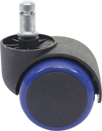 Set van 5 harde vloeren wielen MCW-H86, bureaustoel wielen, 150kg draagvermogen Ø 11mm ~ blauw