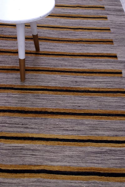 Grijs Tapijt Laagpolig Handgeweven Wollen Vloerkleed - Koho Afghan Modern Kelim 223x158 - 223x158cm- Modern - Woonkamer - Salon - Slaapkamer - Eetkamer